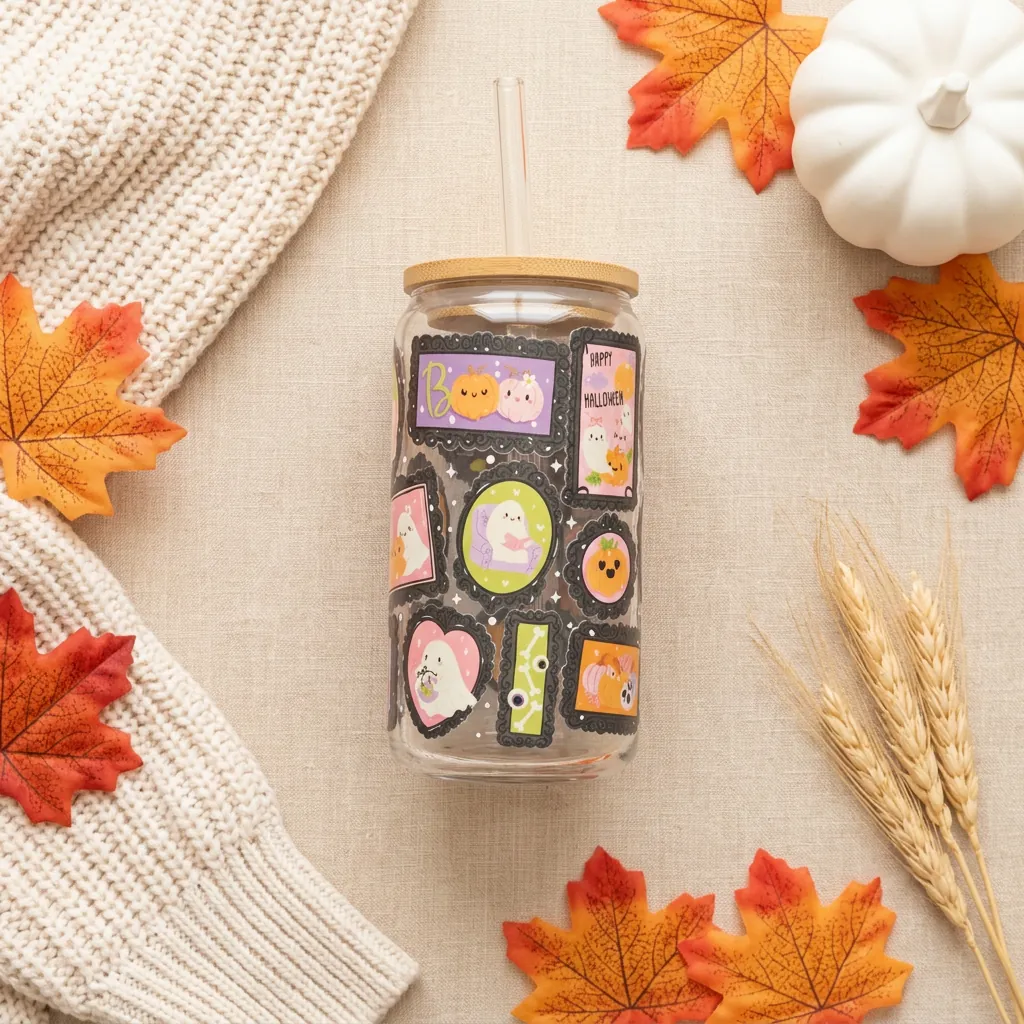 Boo Frames 16oz glass can cup
