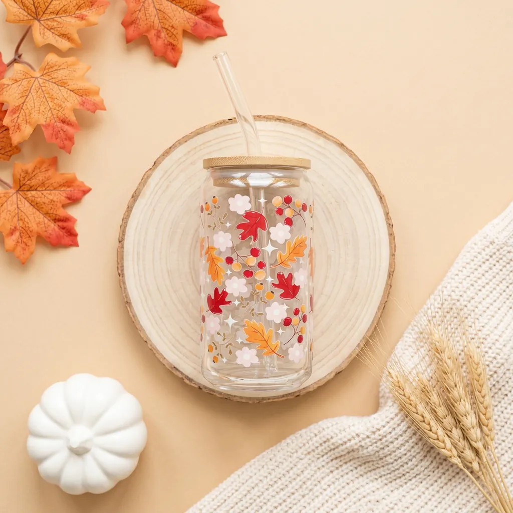 Fall Breeze 16oz glass can cup